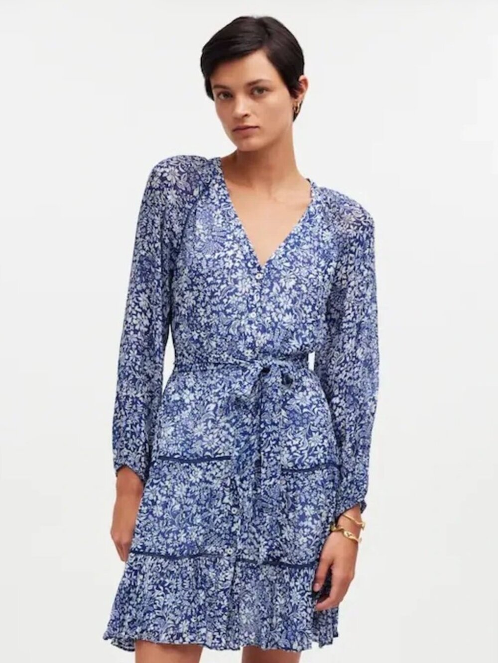 Madewell Blue Floral Dress